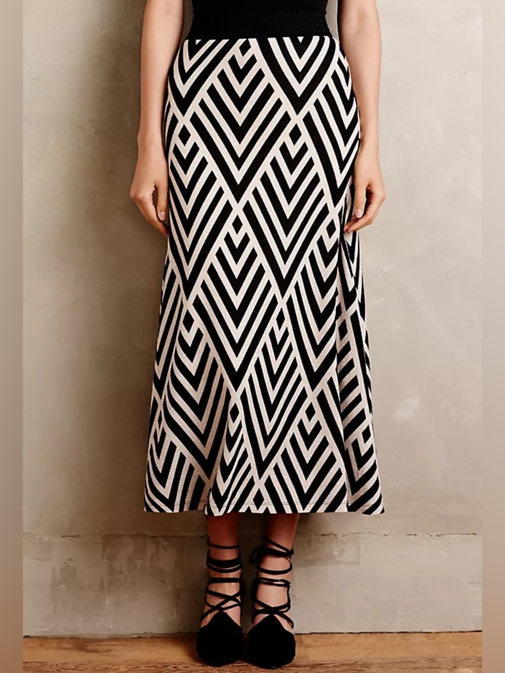 Maeve Anthropologie Peaked Chevron Maxi Skirt